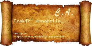 Czakó Annabella névjegykártya